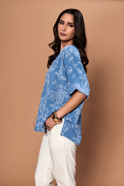 Polera Iris celeste